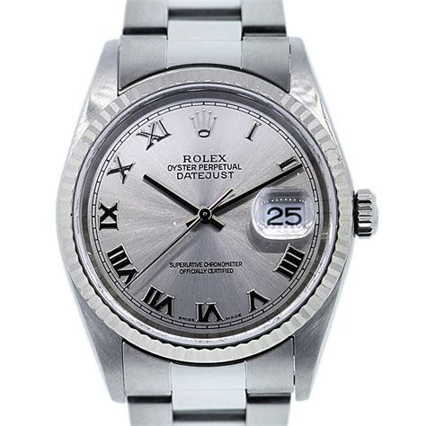 rolex datejust stainless steel roman numerals